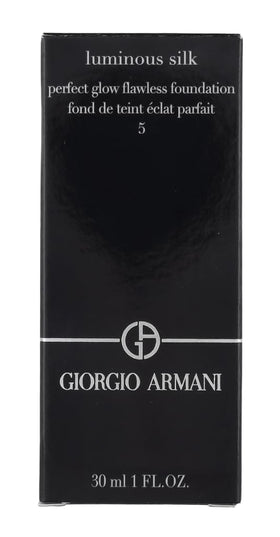 Armani Beauty Luminous Silk Foundation texture detail highlighting creamy formula and satin finish.
