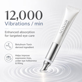 AROCELL Botulcare applicator vibrating closeup showing 12,000 micro vibrations for absorption.