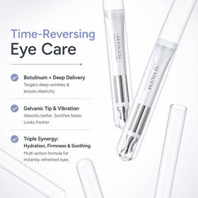 AROCELL Botulcare eye cream applied, gentle formula suitable for sensitive eyes.