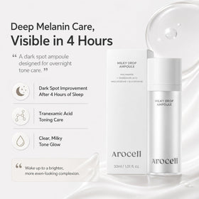 AROCELL Official Milky Drop Ampoule dropper cap enables precise application.