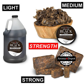 Aroma Depot pump-dispensed black soap for daily cleansing.