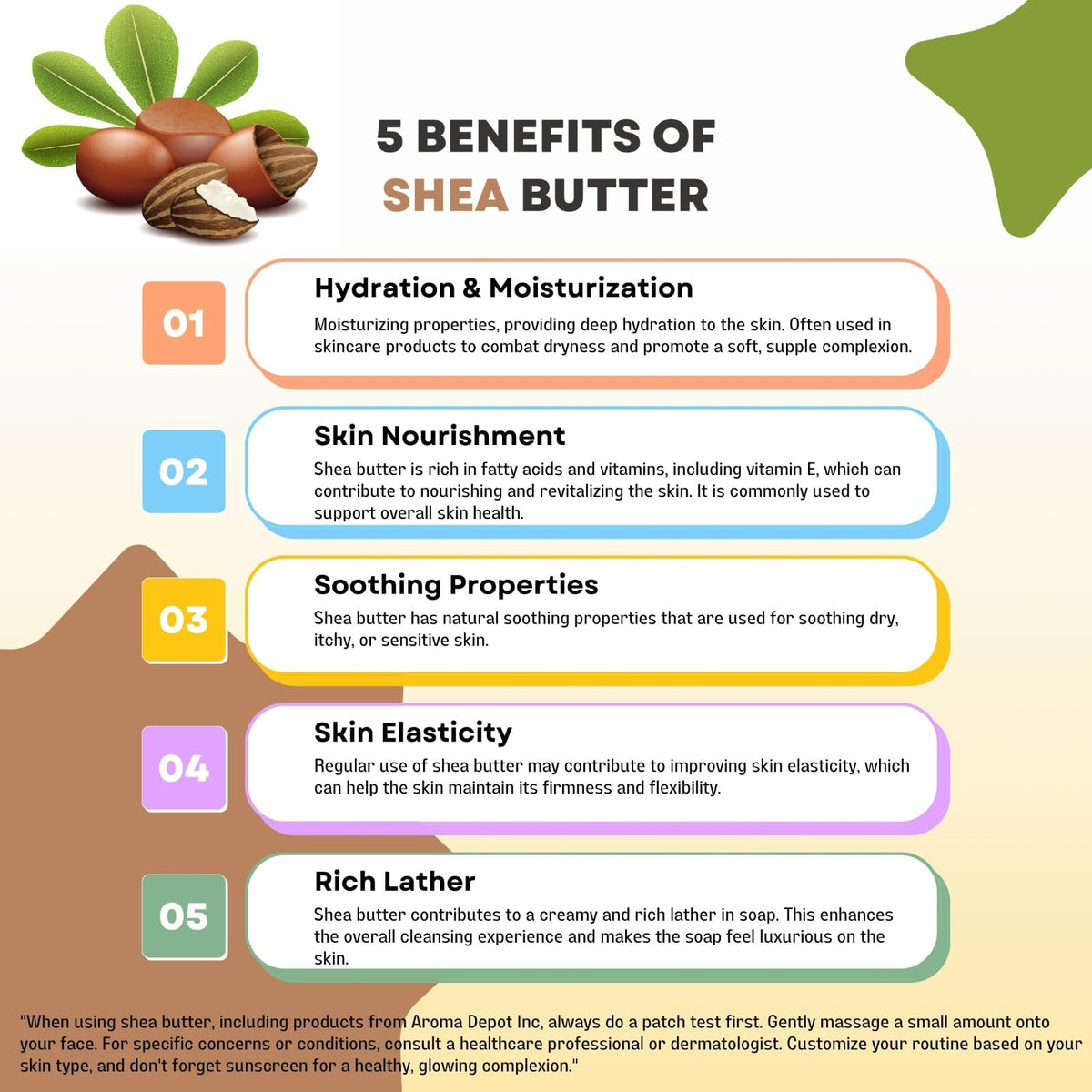Aroma Depot Shea Butter applied to dry skin on arm for hydration