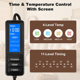 Aroma Season heated eye mask with a temperature display for precise heat control.
