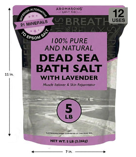 Aromasong body scrub salt pack shows resealable packaging for freshness.