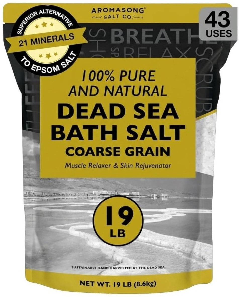 Aromasong Dead Sea Bath Salt with coarse-grain texture for a soothing soak