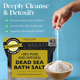 Aromasong Dead Sea Bath Salt seal-lock bag keeps freshness after opening