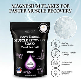 A Aromasong Dead Sea magnesium flakes deliver minerals for total-body relaxation.