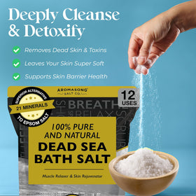 Aromasong Dead Sea Salt bulk resealable pack keeps minerals fresh.