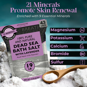 Aromasong Lavender Dead Sea Salt fine grains exfoliate gently during a soak