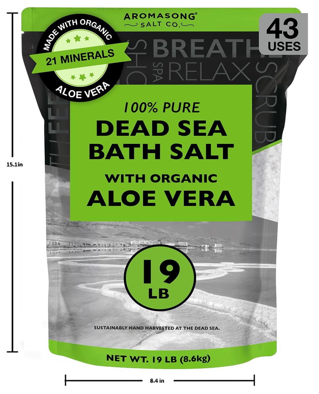 Aromasong 19 lb resealable pack offers easy storage and long-lasting use.
