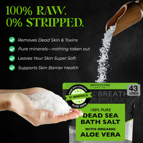 Bulk pack of Aromasong Dead Sea Salt with Aloe for DIY bath soaks and spa rituals.