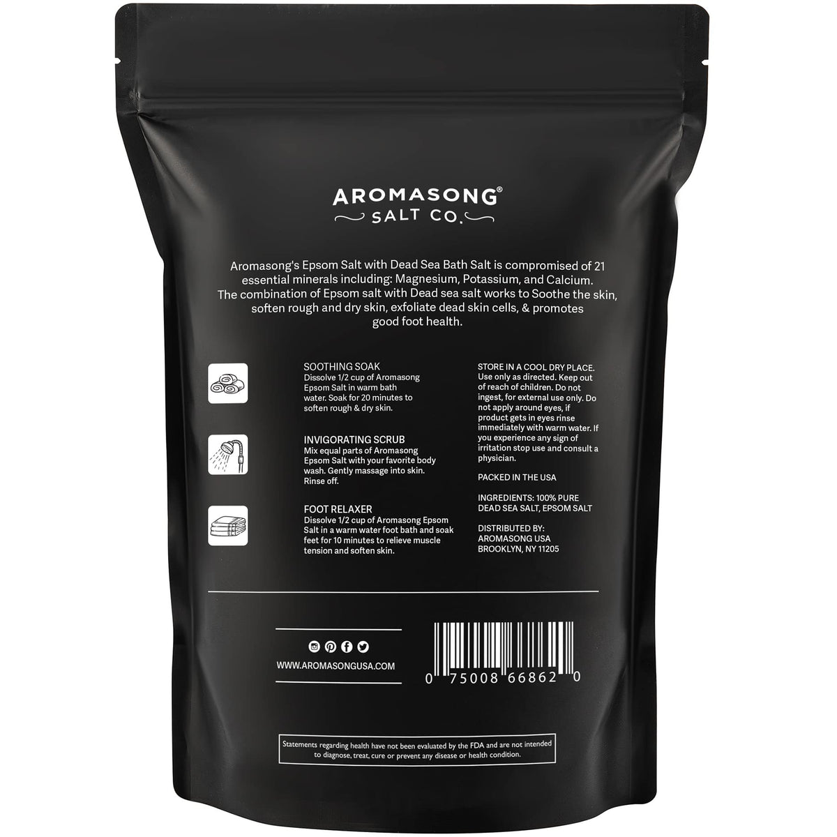 Aromasong Epsom Salt gift-ready box ideal for bath lovers