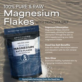 Aromasong magnesium chloride flakes dissolving in a tub for muscle-relaxing bath