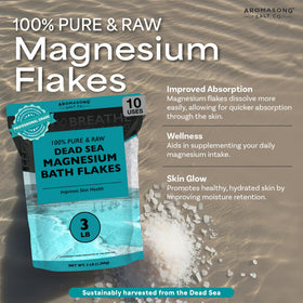 Aromasong magnesium chloride flakes mixing with water for a detox-like soak.