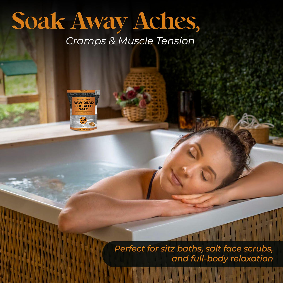 Aromasong mineral rich salt deep scrub promotes smooth skin