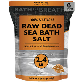 Aromasong raw Dead Sea bath salt bulk pack ready for soaking and spa rituals