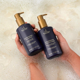 Aromatherapy Associates Balance Shampoo product on bathroom shelf ready.