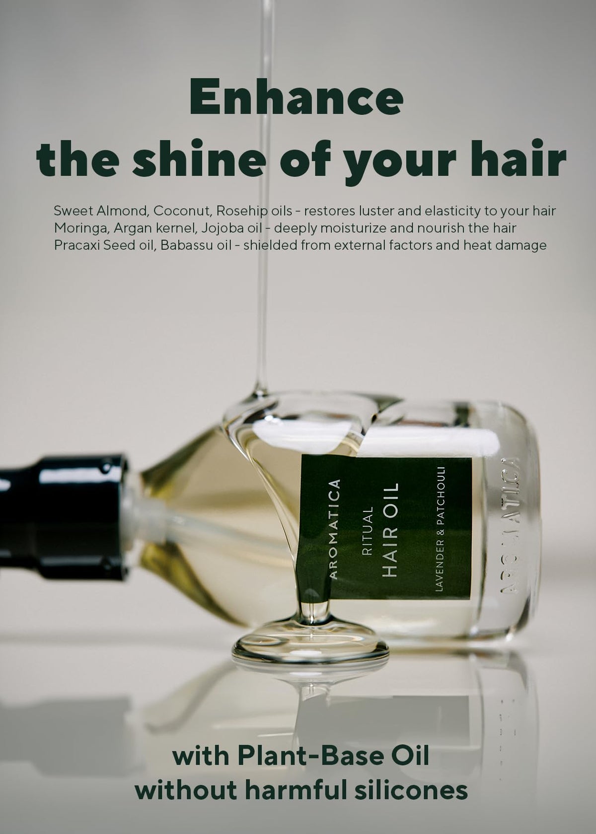 AROMATICA Ritual oil applied to damp ends provides quick nourishment and manageability.