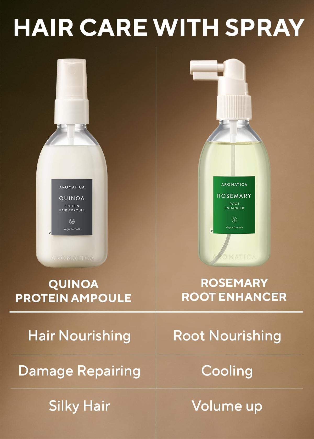 AROMATICA Quinoa Protein Hair Ampoule vegan formula supports plant-based care