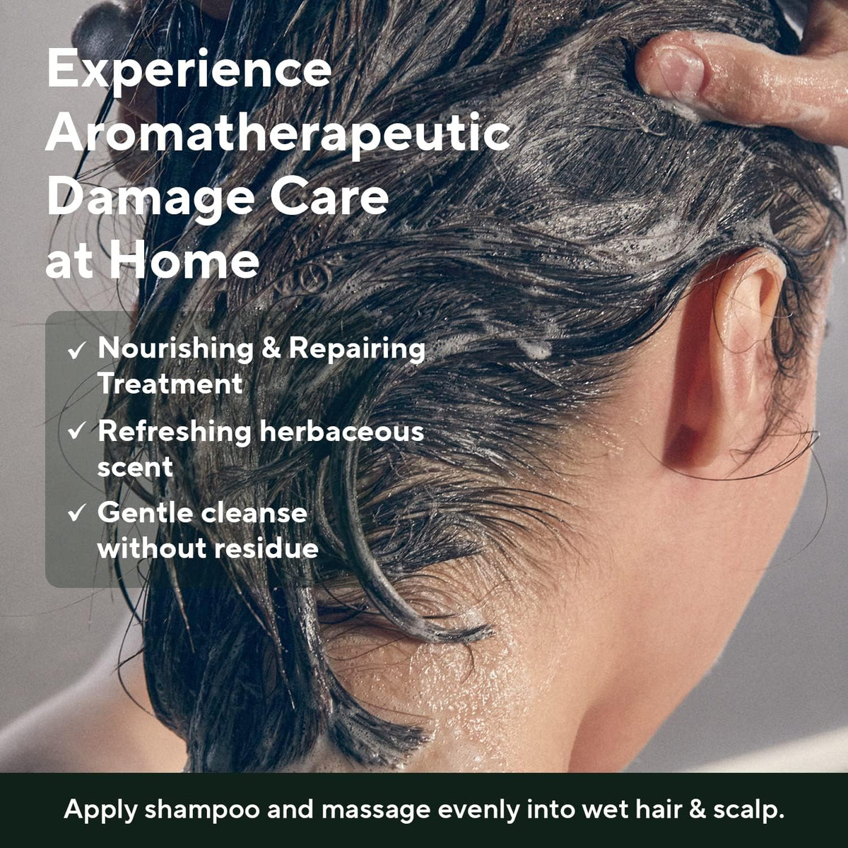 AROMATICA Quinoa Protein Shampoo hair texture after wash displays silky, flowing strands