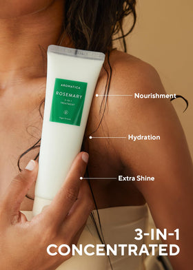 AROMATICA Rosemary 3-in-1 deep-conditioning cream delivering shine and softness.
