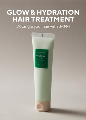 AROMATICA Rosemary 3-in-1 hair mask texture highlighting creamy, rich conditioner for deep hydration.