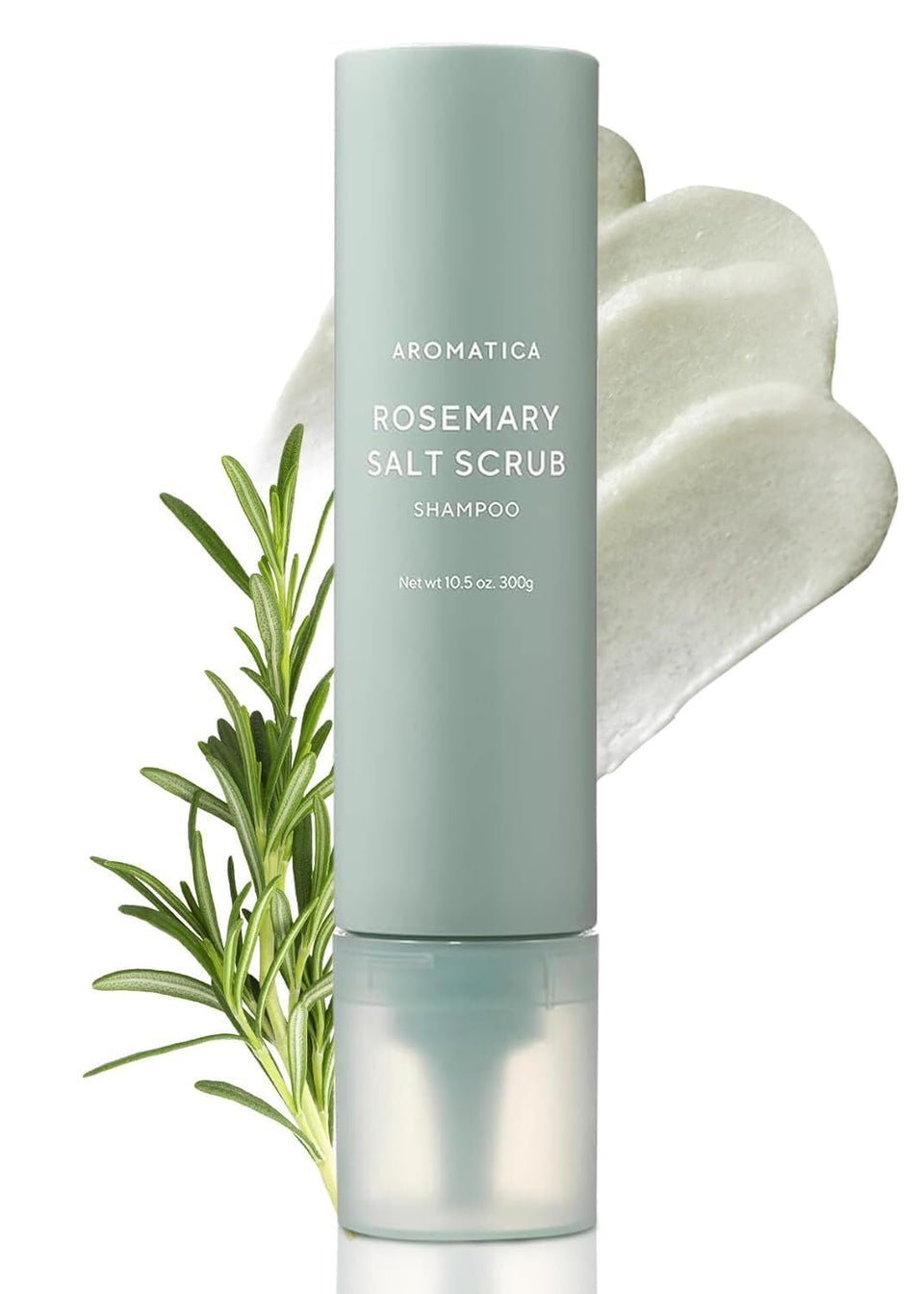 AROMATICA rosemary salt scrub shampoo bottle for gentle scalp detox