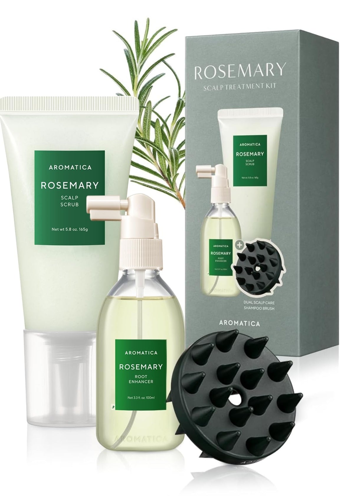 AROMATICA Rosemary Scalp Care Set bottle for daily nourishment.