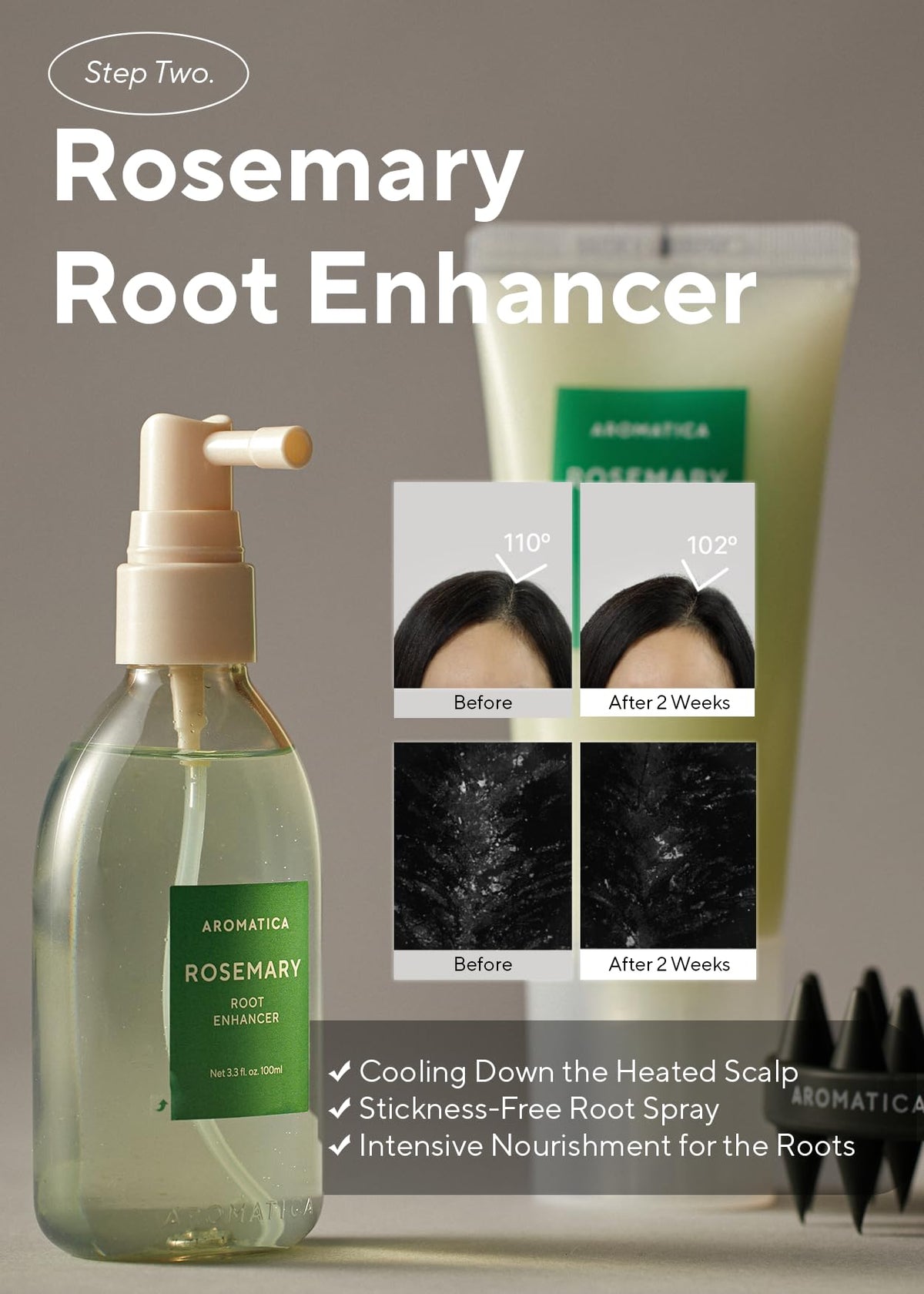 AROMATICA Sulfate-free label indicating gentle, irritation-free care.