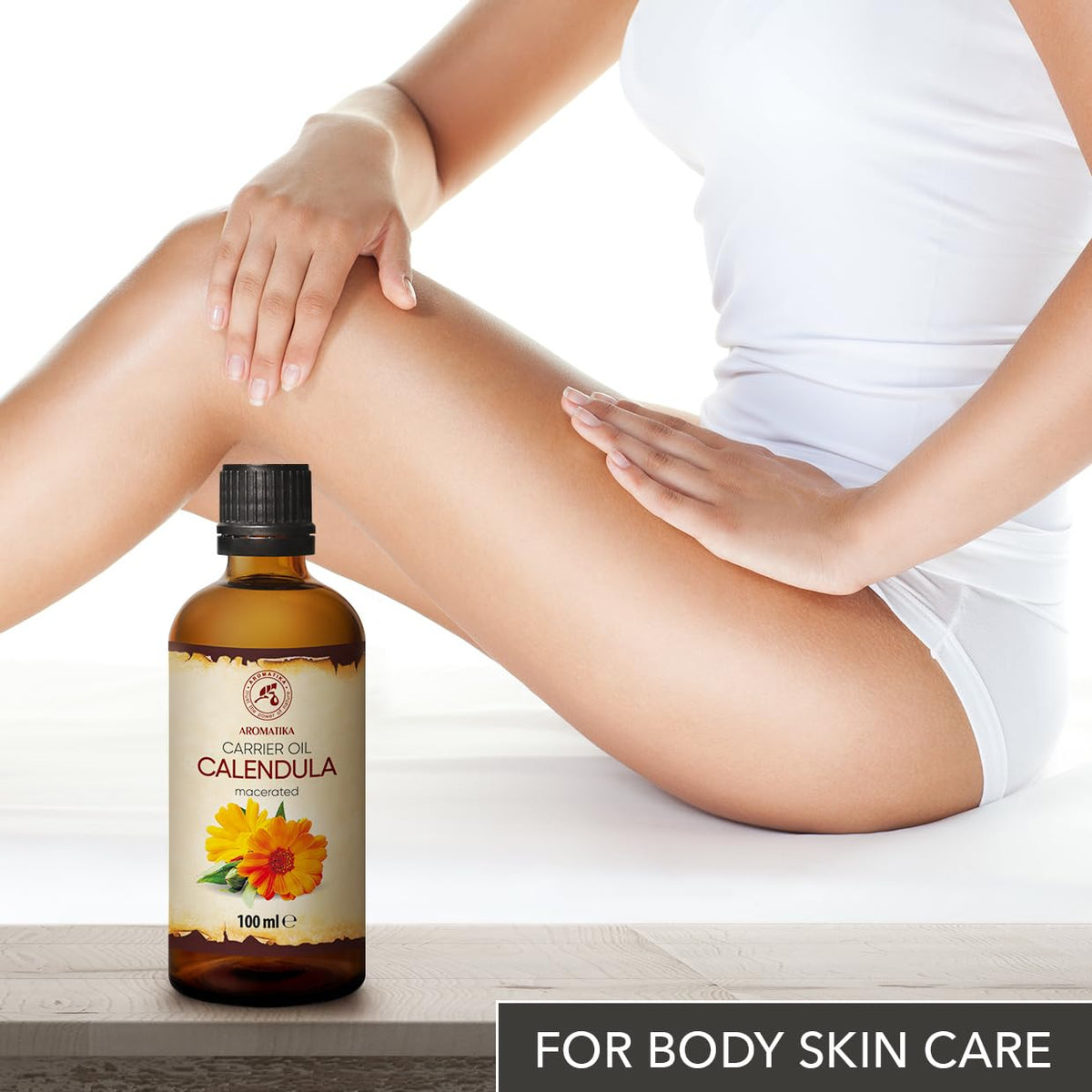 AROMATIKA calendula oil base with almond oil for soft skin