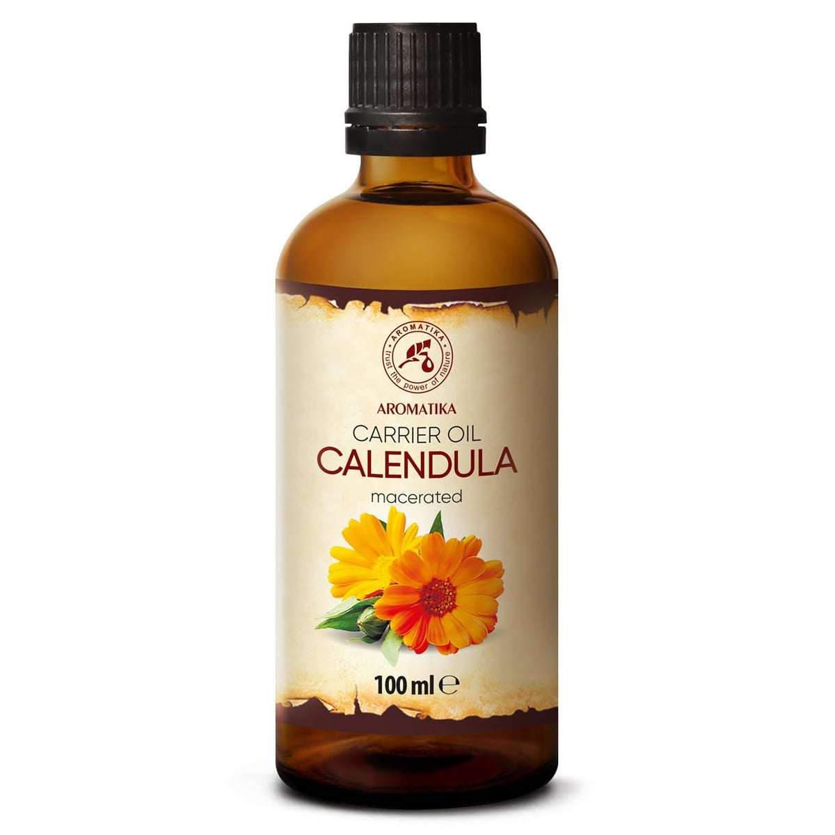 AROMATIKA calendula oil bottle pour for smooth, everyday skin care