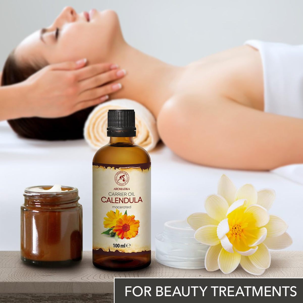 AROMATIKA calendula oil with calendula flowers infused in base oil