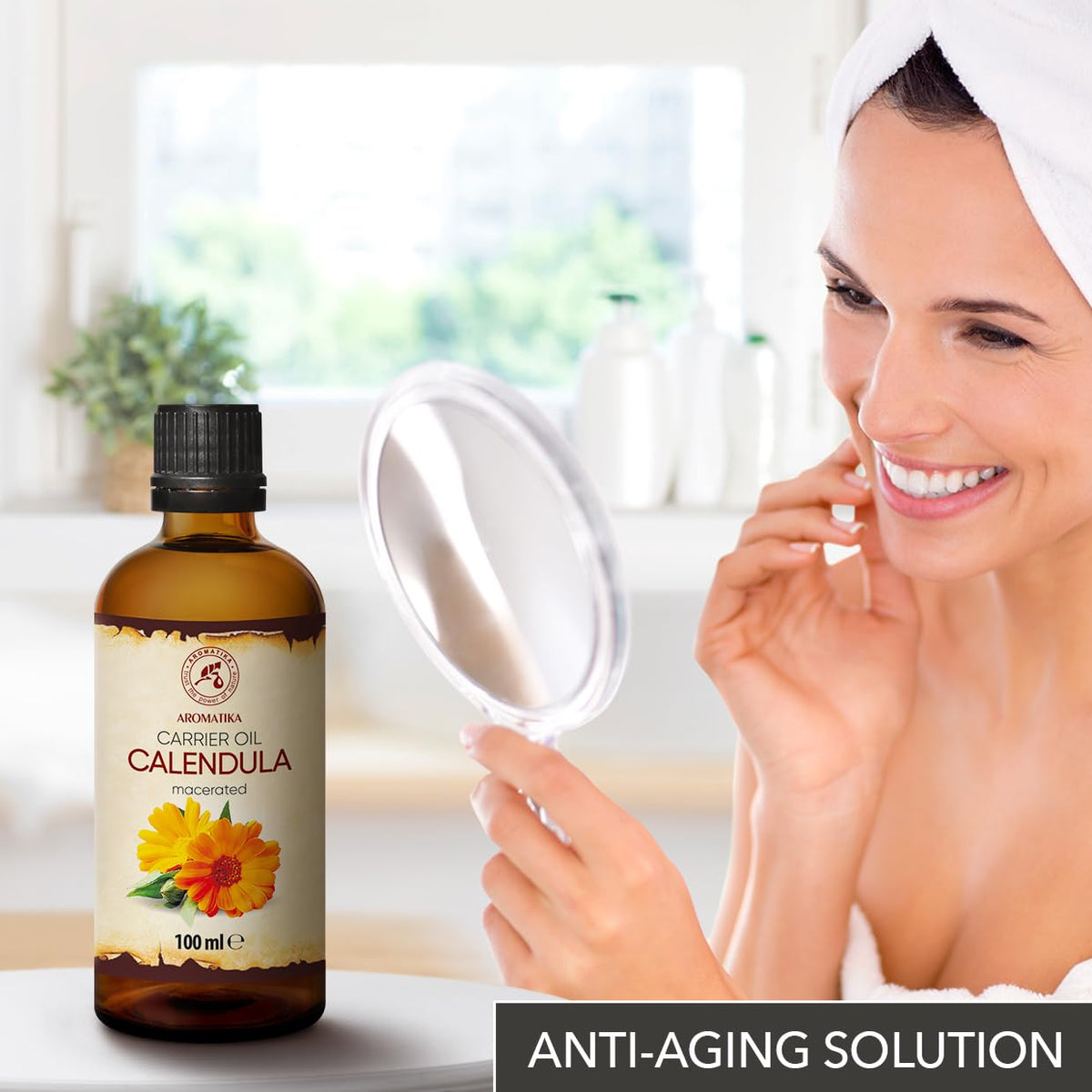 AROMATIKA calendula oil golden pour ready for massage and body care