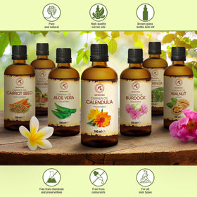 AROMATIKA calendula oil packaging display for easy purchase