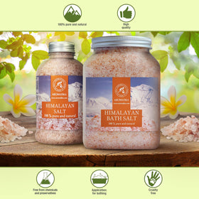AROMATIKA Himalayan pink salt jar ready for home spa rituals