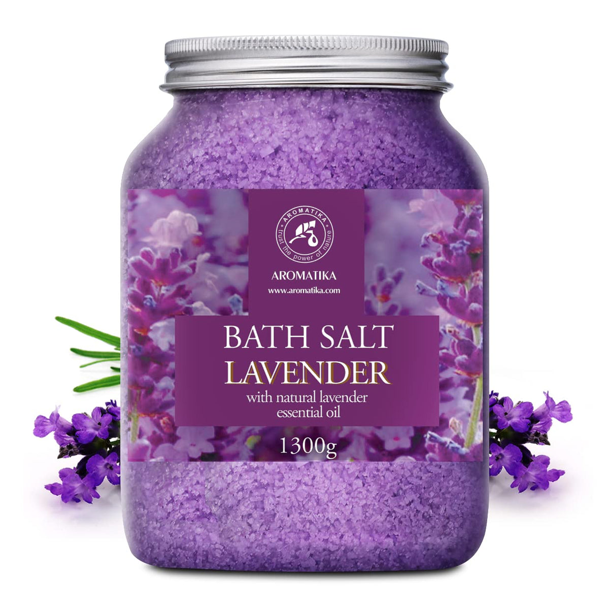 AROMATIKA Lavender essential oil bath salts for aromatherapy at home