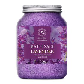 AROMATIKA Sea Salt Lavender bath salts in a jar for relaxation and calm mood