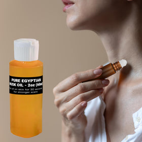 Aromazen Egyptian Musk Oil roll-on application shows mess-free, convenient aromatherapy
