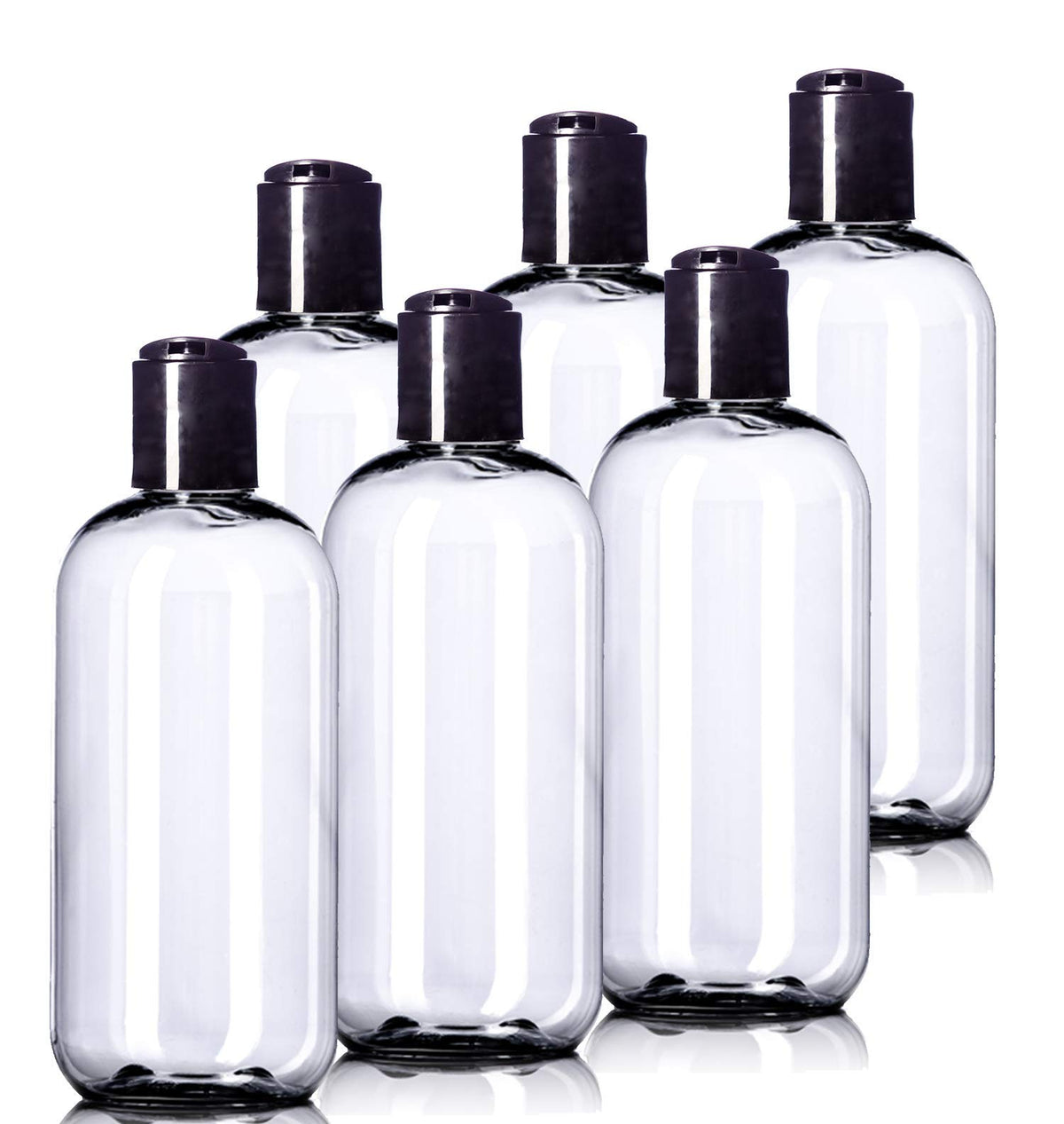 Aromine 8oz Boston round bottle with disc cap, ideal for travel toiletries