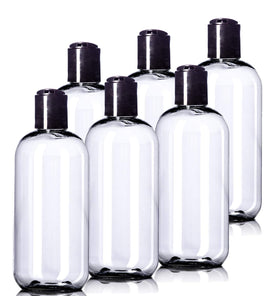 Aromine 8oz Boston round bottle with disc cap, ideal for travel toiletries
