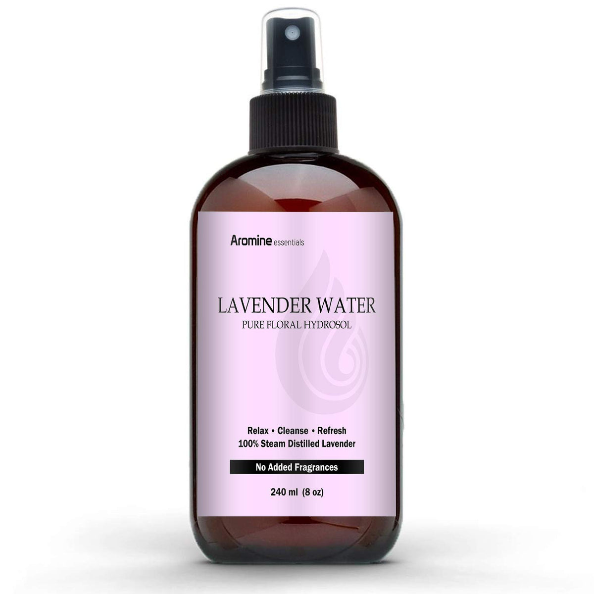 Aromine Lavender Water bottle with 8oz hydrosol for skin hydration.