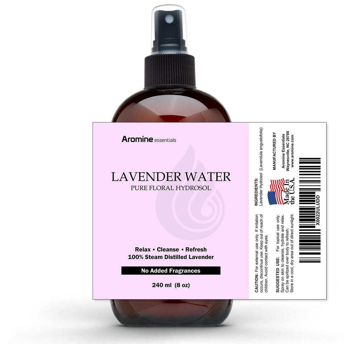 Aromine Lavender Water mist spray, ideal for on-the-go refreshment.