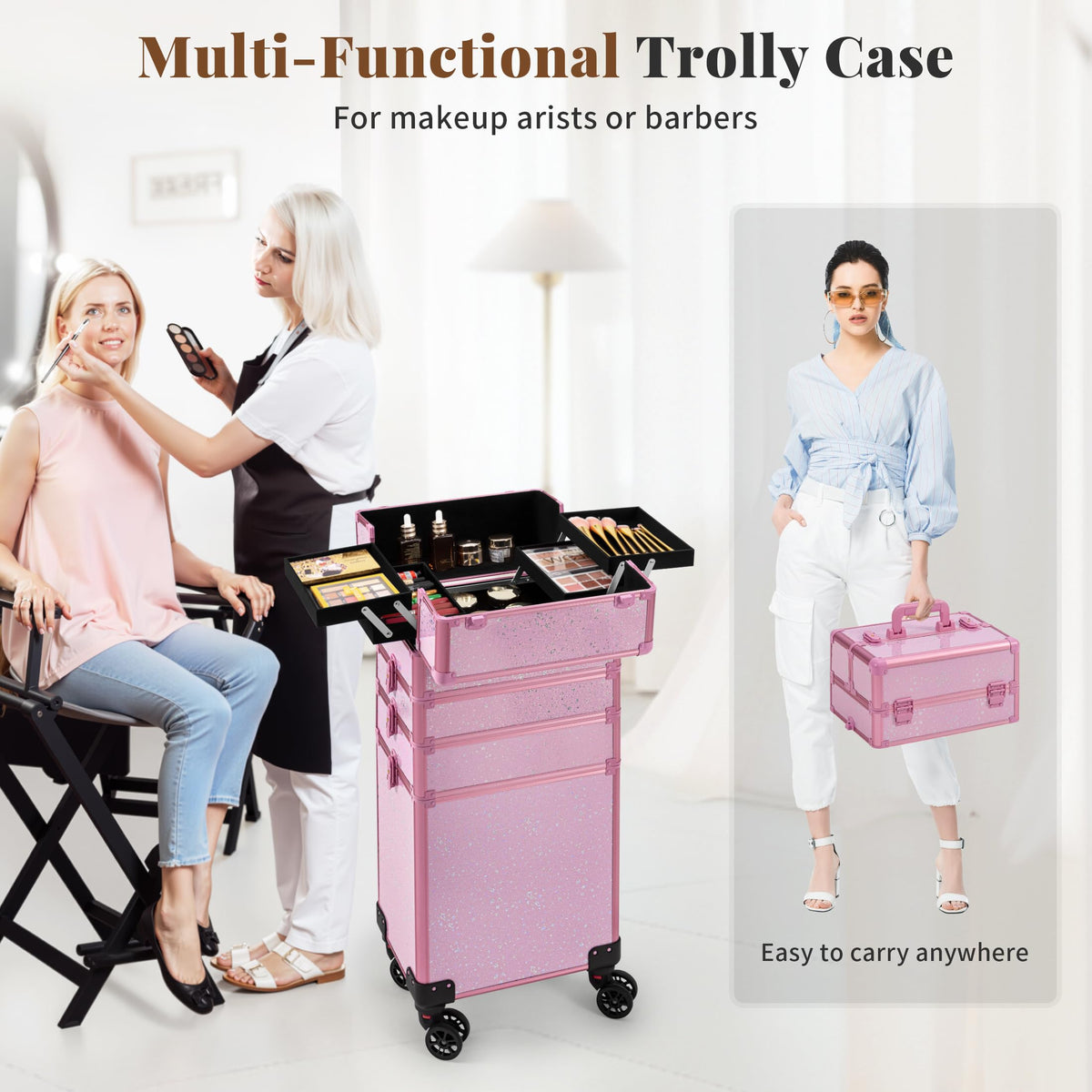 AROUS top carry handle and hex pull handle for easy transport