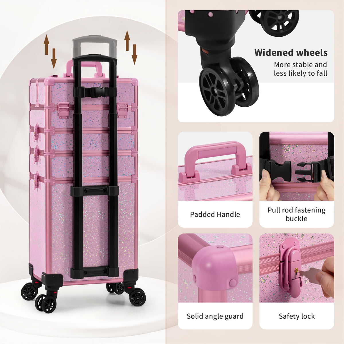 AROUS four-wheel trolley provides smooth, quiet travel