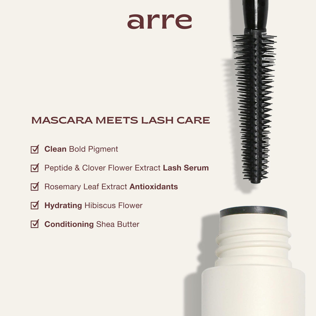 Arre Beauty Ace High glossy jet-black finish on lashes for bold definition