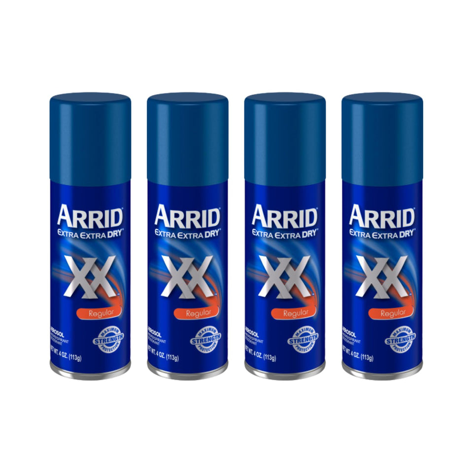 Arrid XX anti-perspirant spray front view shows consistent all-day protection