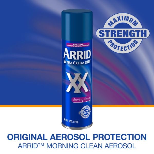 Closeup of Arrid XX Morning Clean dry spray in action
