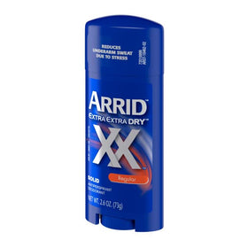 Arrid XX Extra Extra Dry deodorant label closeup highlighting Ultra Fresh formula