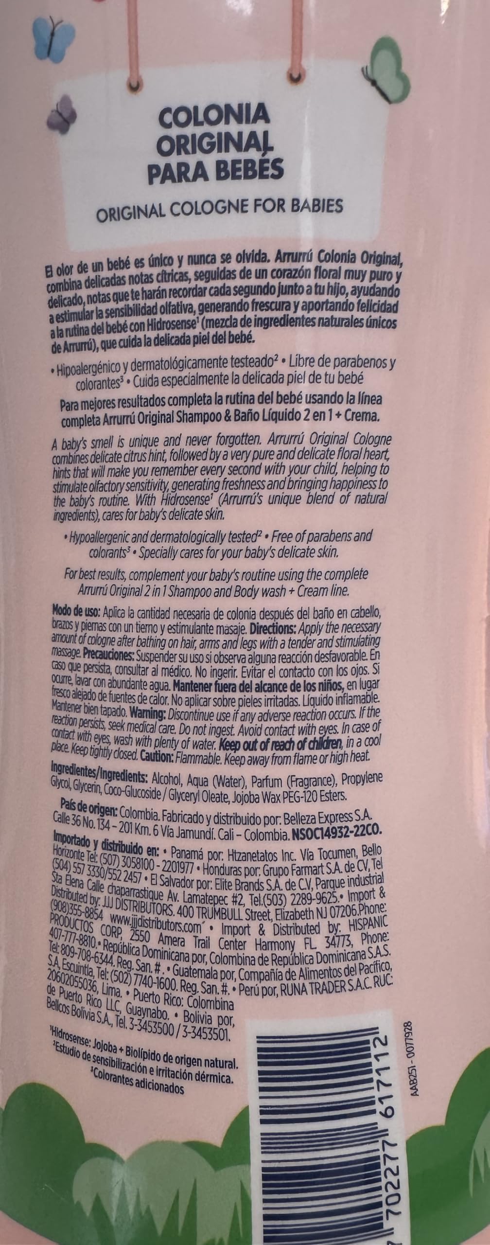 Arrurru naturals packaging and label highlight natural ingredients and gentle formulation.