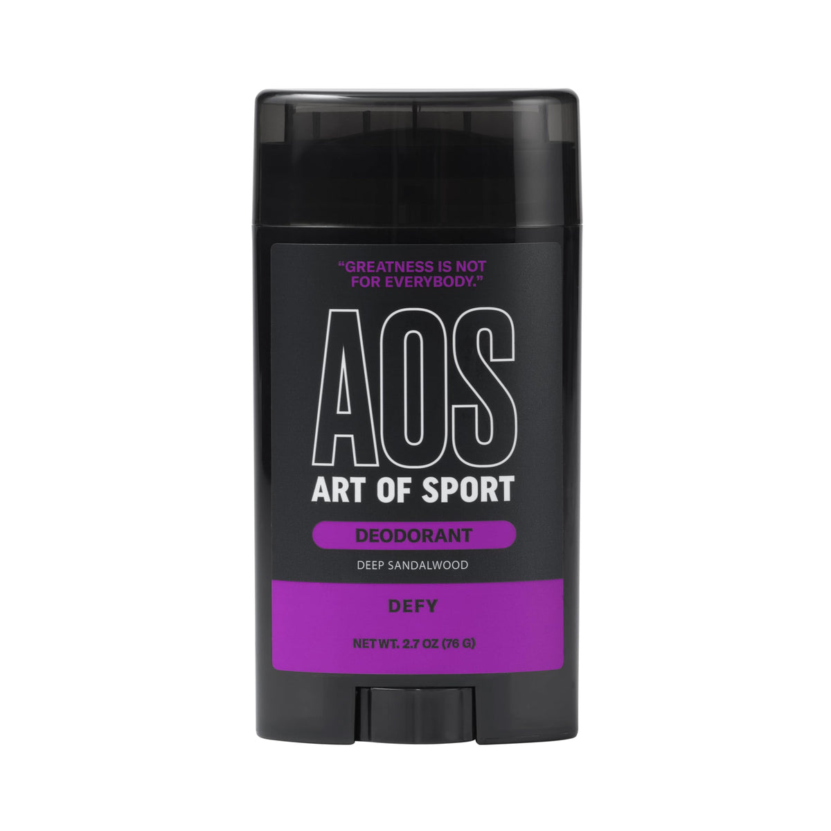 Art of Sport deodorant bottle with DEFY scent for lasting freshness during workouts.